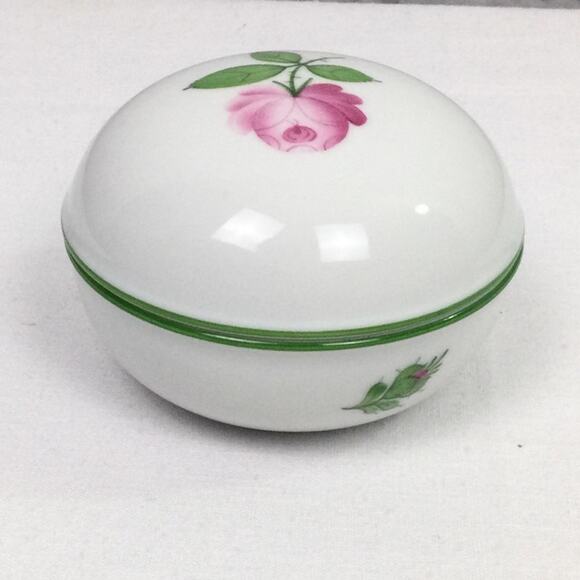 Austrian Wien Augarten Vienna Vintage Hand Painted Rose Porcelain Trinket Dish - Picture 5 of 14